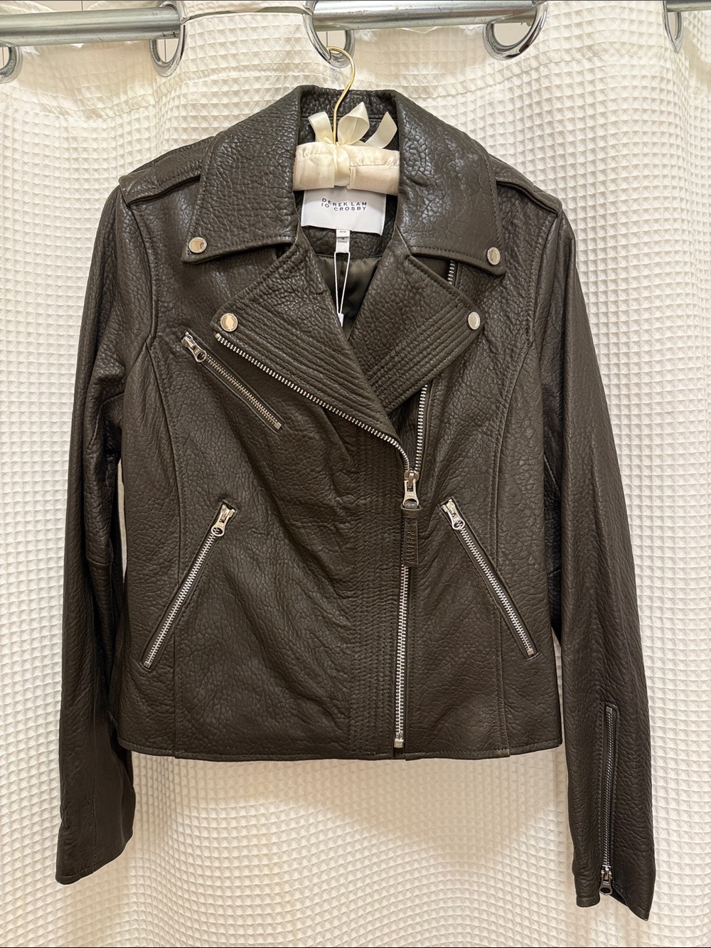 Derek Lam 10 Crosby Loden Lamb Leather Moto Jacket - NWT Medium